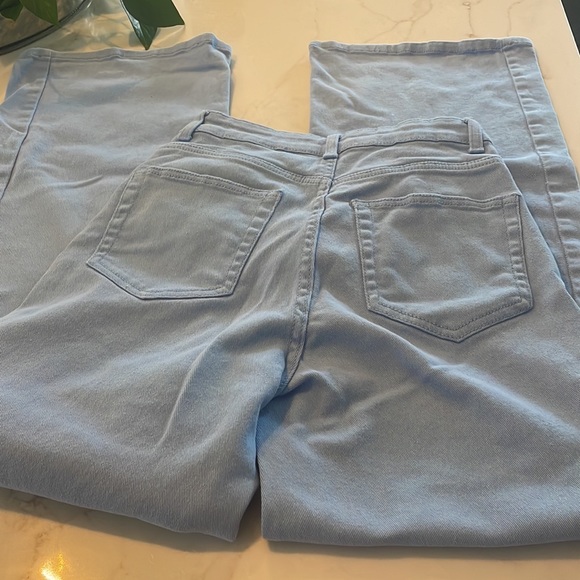 BABY BLUE HIGH WAISTED WIDE LEG JEANS - Picture 3 of 5